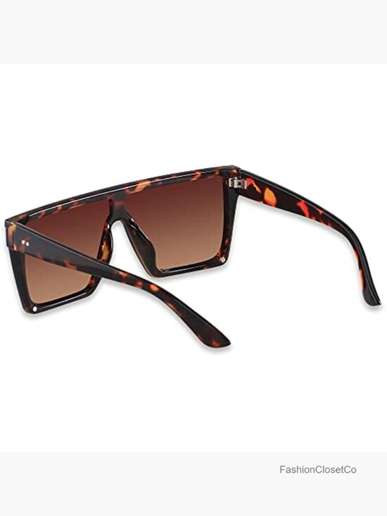 Oversized Square Sunglasses Flat Top Shield Large UV Protection Rimless Shades main image 4